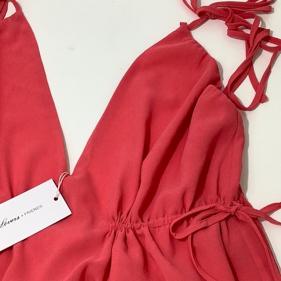 Lovers + Friends plunge v neck backless mini dress size XS NWT - Picture 3 of 16